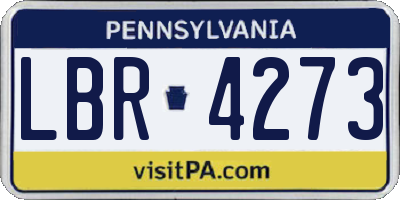 PA license plate LBR4273