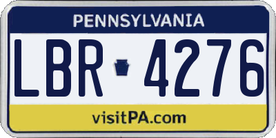 PA license plate LBR4276