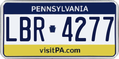 PA license plate LBR4277