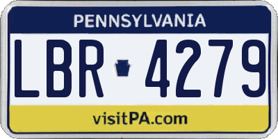 PA license plate LBR4279