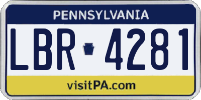 PA license plate LBR4281