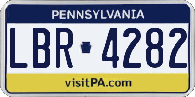 PA license plate LBR4282