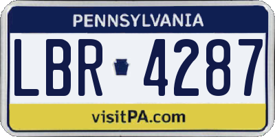 PA license plate LBR4287