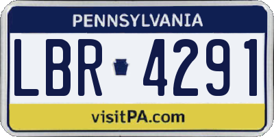 PA license plate LBR4291