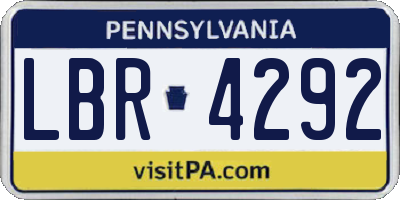 PA license plate LBR4292