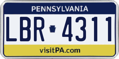 PA license plate LBR4311