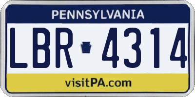 PA license plate LBR4314