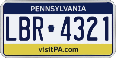 PA license plate LBR4321