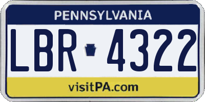 PA license plate LBR4322