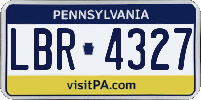 PA license plate LBR4327