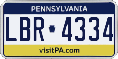 PA license plate LBR4334