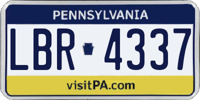PA license plate LBR4337
