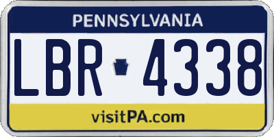 PA license plate LBR4338