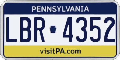 PA license plate LBR4352