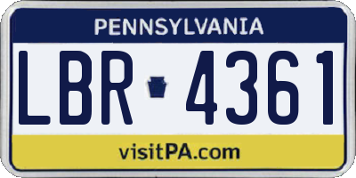 PA license plate LBR4361
