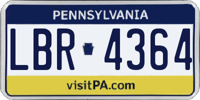 PA license plate LBR4364