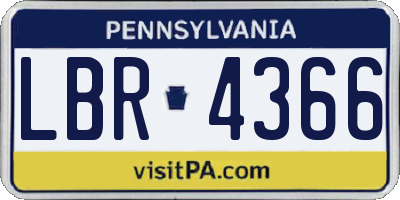 PA license plate LBR4366