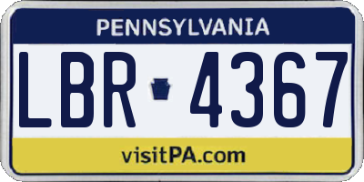 PA license plate LBR4367