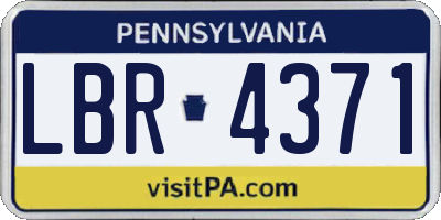 PA license plate LBR4371
