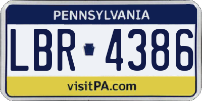 PA license plate LBR4386