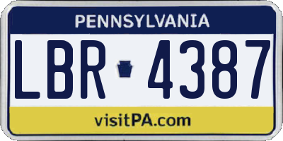 PA license plate LBR4387