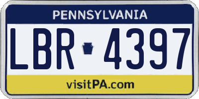 PA license plate LBR4397