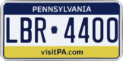 PA license plate LBR4400