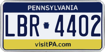 PA license plate LBR4402