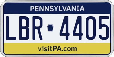 PA license plate LBR4405