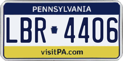PA license plate LBR4406