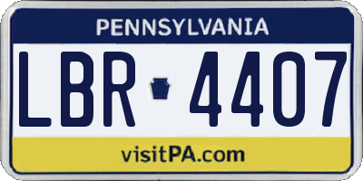 PA license plate LBR4407