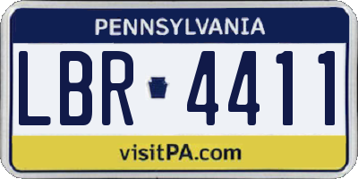 PA license plate LBR4411
