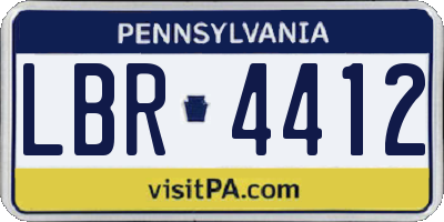 PA license plate LBR4412