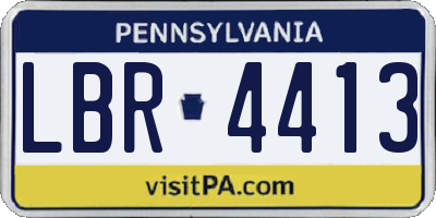 PA license plate LBR4413