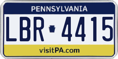 PA license plate LBR4415