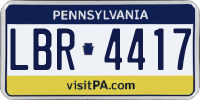 PA license plate LBR4417