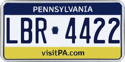 PA license plate LBR4422