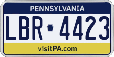 PA license plate LBR4423