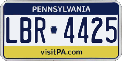 PA license plate LBR4425
