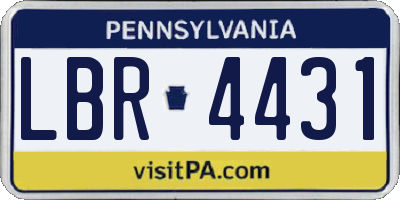 PA license plate LBR4431