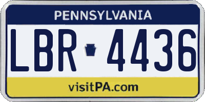 PA license plate LBR4436