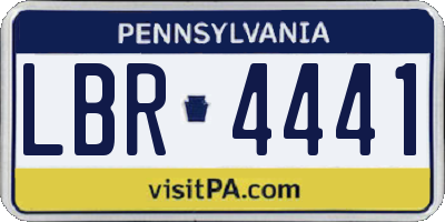 PA license plate LBR4441