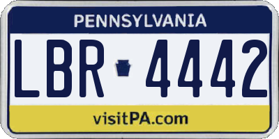 PA license plate LBR4442