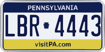 PA license plate LBR4443