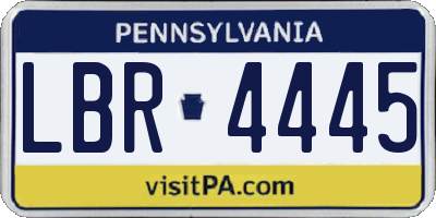 PA license plate LBR4445