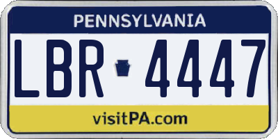 PA license plate LBR4447