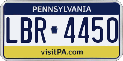 PA license plate LBR4450