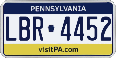PA license plate LBR4452