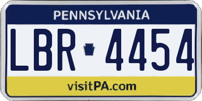 PA license plate LBR4454