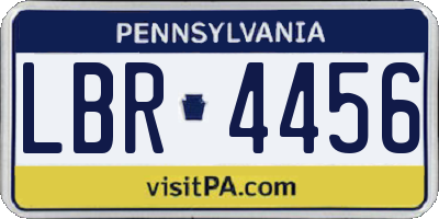 PA license plate LBR4456